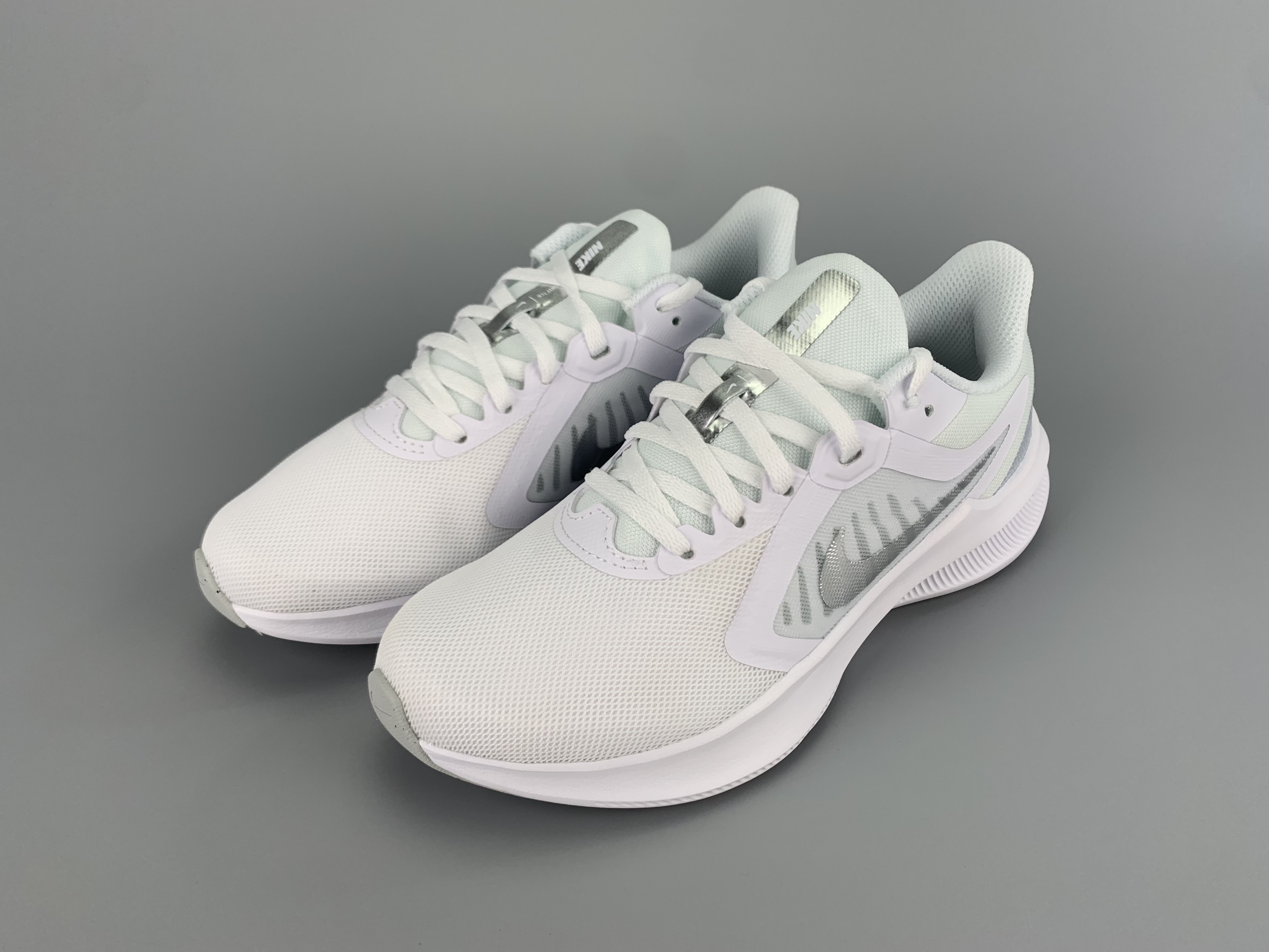 New Nike Air Zoom Pegasus 10 Grey Silver Running Shoes For Women - Click Image to Close